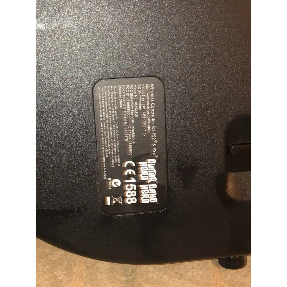 Guitar Hero 5 PS3 Wireless Guitar Controller Dongle Box Complete w/ Strap